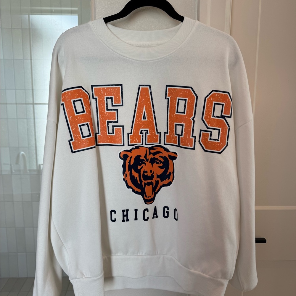 Chicago Bears White and Orange Sweatshirt